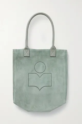 Isabel Marant - Yenky Small Leather-trimmed Suede Tote - Green