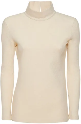 Brushed wool blend turtleneck top