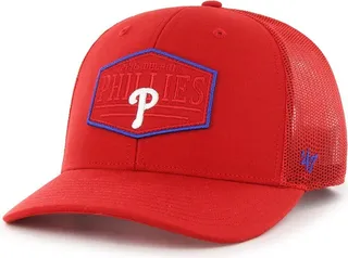 Men's '47 Brand Red Philadelphia Phillies Ridgeline Tonal Patch Trucker Adjustable Hat