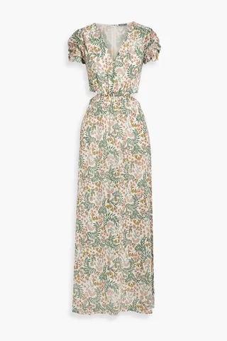 Jada cutout floral-print cotton-gauze maxi dress