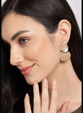 Gold Plated Designer Drop Earrings