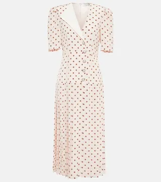 Polka dot silk maxi dress