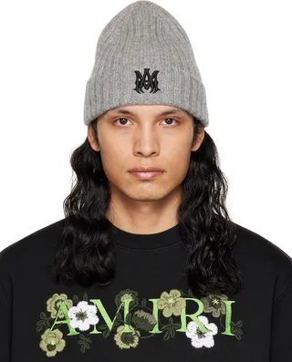 AMIRI Gray 'MA' Beanie