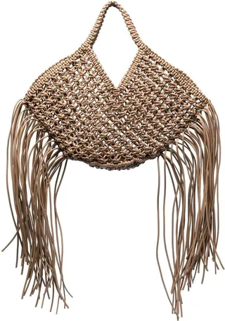 Interwoven Leather Tote Bag