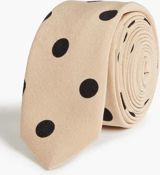 Polka-dot silk tie