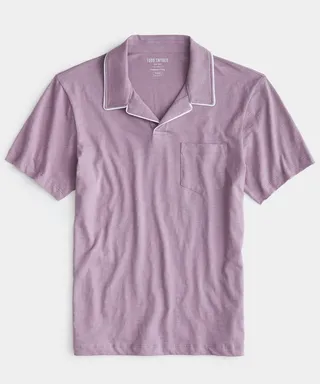 Made in L.A. Tipped Montauk Polo in Ash Violet