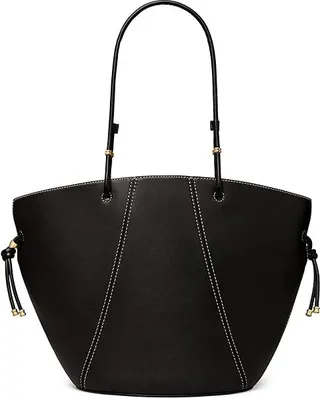 Tory Burch Spaghetti Strap Tote (Black) Handbags