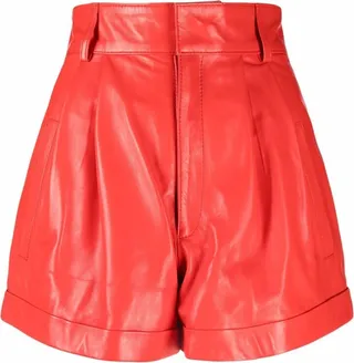 Flared Leather Shorts