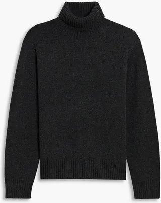 Brushed cashmere turtleneck sweater