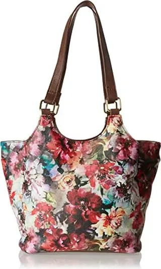 Bueno of California womens Double Handle Scoop Tote Carriers Bag Briefcase Handbag