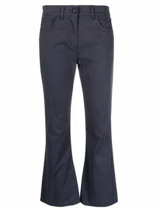 Flared Cropped-Leg Trousers