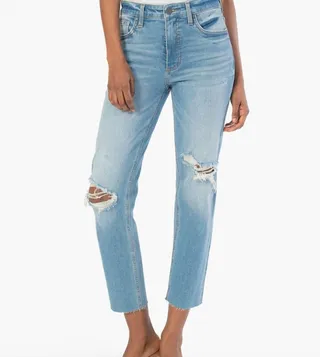 Rachael High Rise Fab Ab Mom Jean in Upright Wash