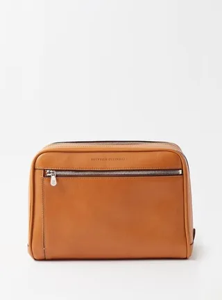 Logo-print Leather Washbag