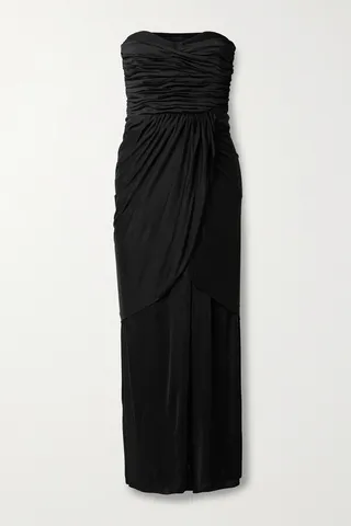 Proenza Schouler - Strapless Ruched Stretch-jersey Maxi Dress - Black