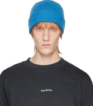 Acne Studios Blue Patch Beanie