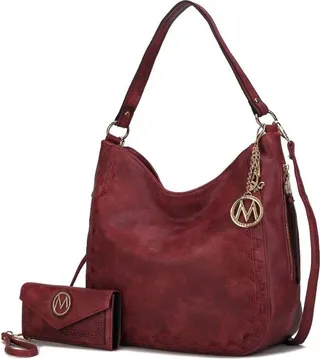 MKF Collection by Mia K Lucille Shoulder Handabag And Wallet- 2 pieces - Red