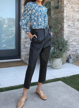 Lillian Vegan Leather Pant in Black