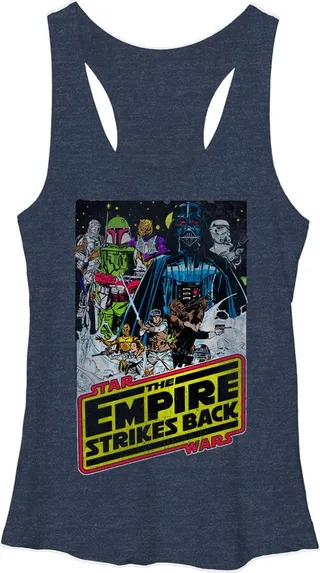 Women's Star Wars Movie Poster Racerback Tank Top - Navy Heather - Large
