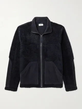 Fleece and Cotton-Corduroy Bomber Jacket