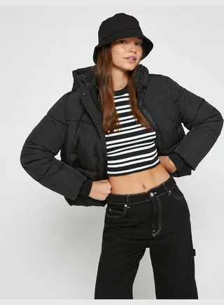 Puffer Coat High Neck Zipper