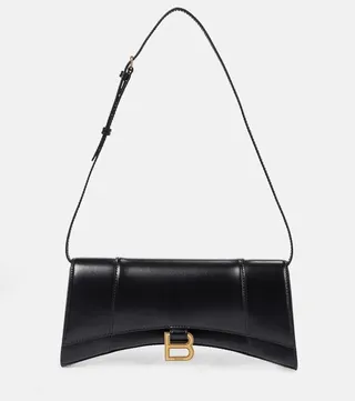 Stretched Hourglass leather shoulder bag