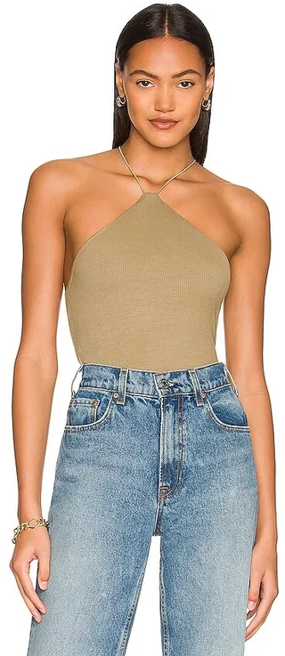 Silk Rib Halter Tank