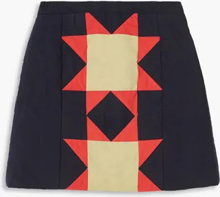 + The Vanguard Angela quilted cotton mini skirt