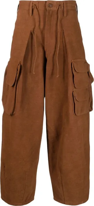 Wide-Leg Cargo Trousers