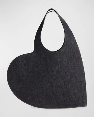 Heart Denim Tote Bag
