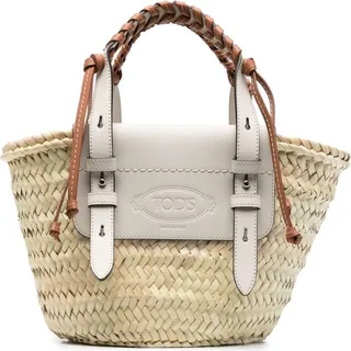 Logo-Debossed Raffia Tote Bag