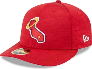 Men's New Era Red Los Angeles Angels 2023 Clubhouse Low Profile 59FIFTY Fitted Hat