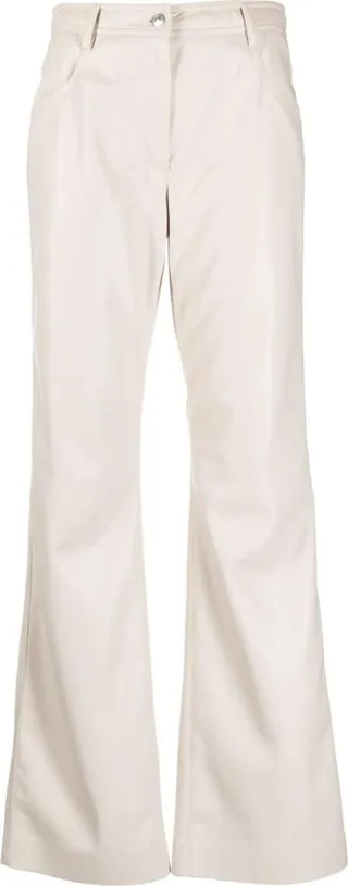 Straight-Leg Faux-Leather Trousers