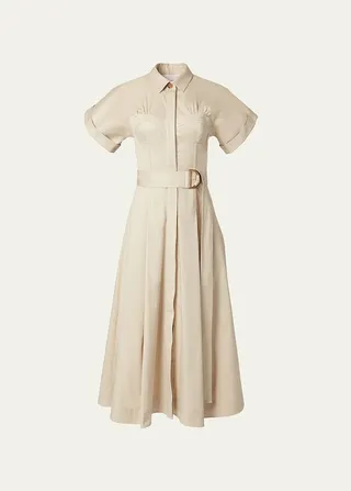 Belted Corset Midi Shirtdress