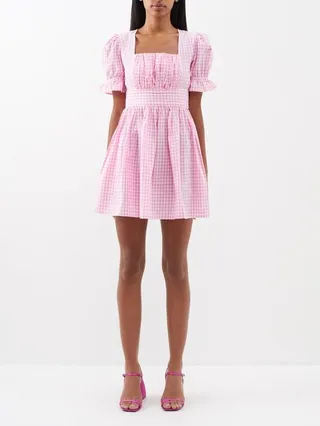 Popham Gingham-print Cotton Mini Dress