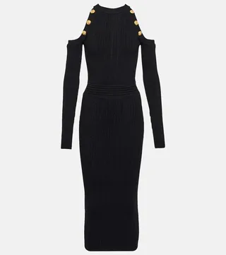 Cutout knit midi dress