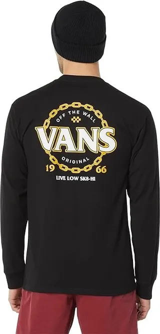 Vans Chain Long Sleeve Tee (Black) Men's Clothing