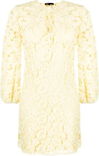 Keyhole-Neck Lace Minidress