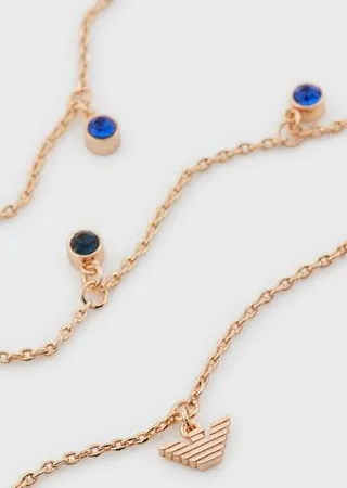 Rose Gold-Tone Brass Station Necklace
