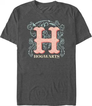 Men's Harry Potter Decorative Hogwarts Symbol T-Shirt - Charcoal Heather - 2X Large