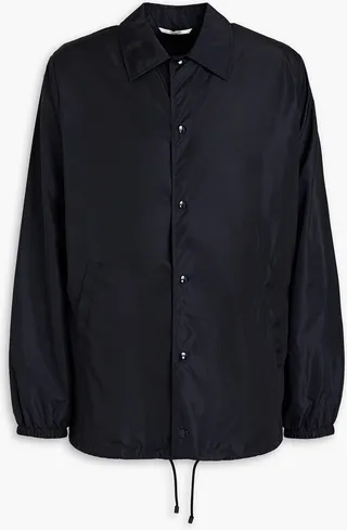 Logo-print shell raincoat