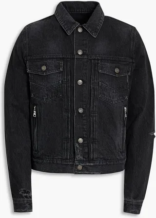 Distressed denim jacket