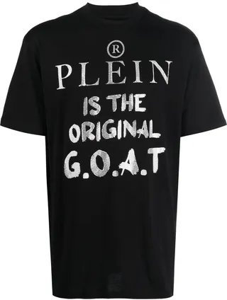slogan-print round neck T-shirt