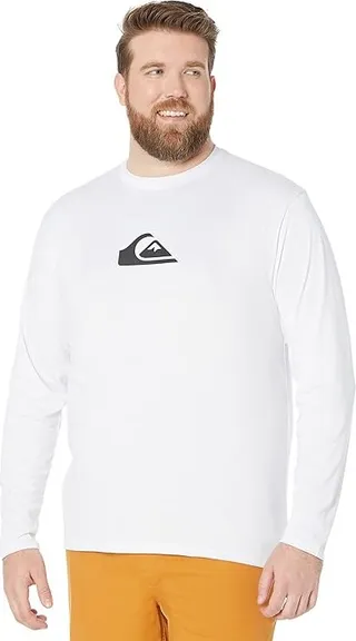 Quiksilver Solid Streak Long Sleeve Surf Tee (White 2) Men's Swimwear