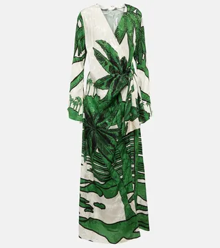 Printed jacquard maxi dress