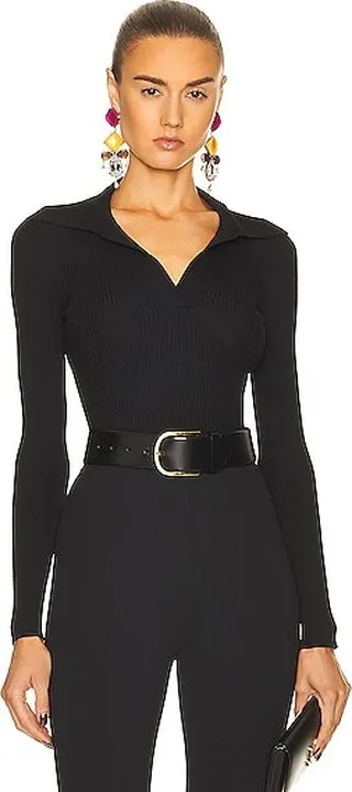 Saint Laurent V-Neck Sweater in Black