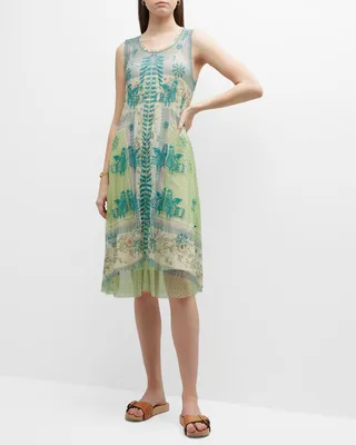 Windy Embroidered Mesh Midi Dress