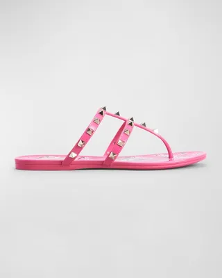 Summer Rockstud Caged Flat Thong Sandals