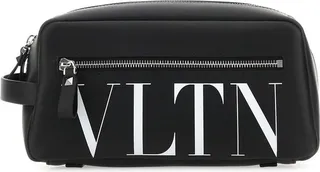 Valentino Logo Printed Zip-Up Wash Bag