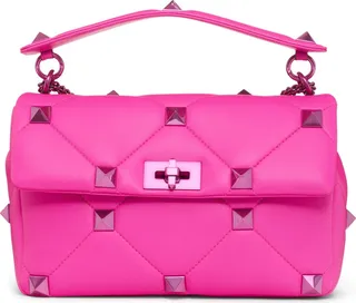 Large Roman Stud Leather Shoulder Bag