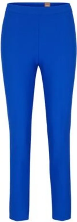 Cropped regular-fit trousers with side slits